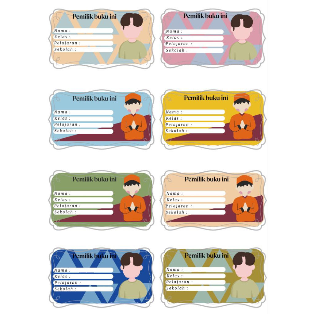 

stiker label nama mapel