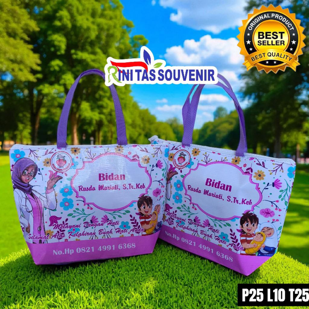 

TAS SOUVENIR RESLETING BIDAN TAS PARTUS BIDAN GAMBAR/DESAIN DEPAN DAN BELAKANG BEST SELLER