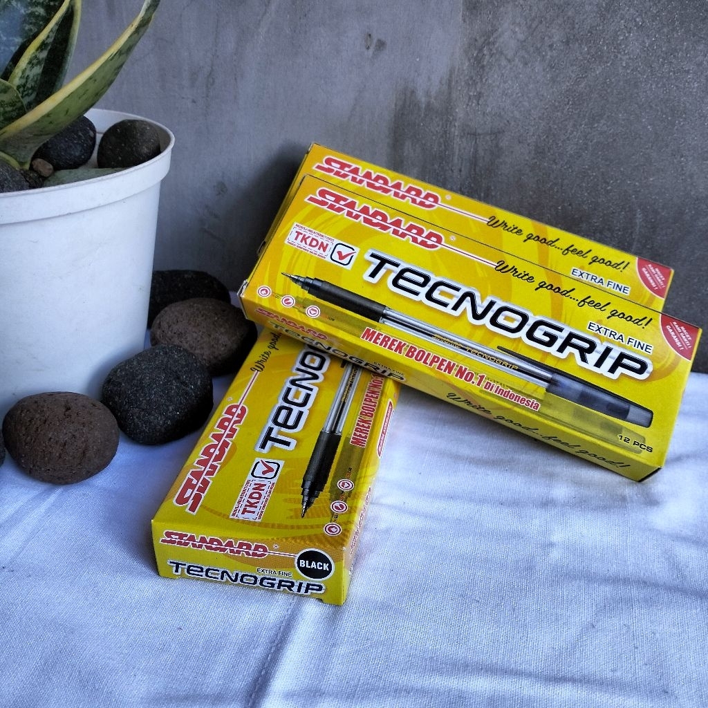 

[12pcs] Bolpen Pulpen TECNOGRIP hitam alat tulis murah