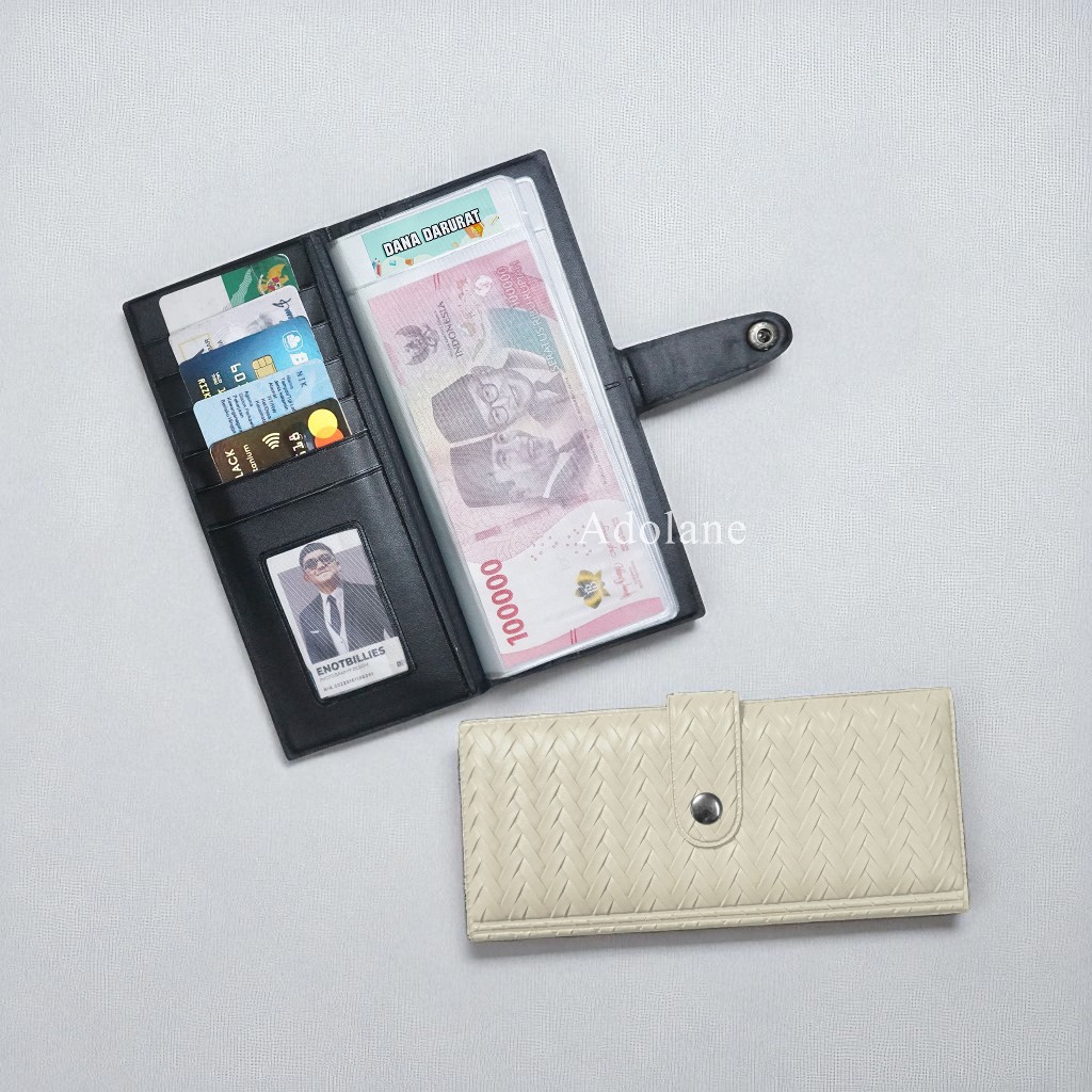 sss ADOLANE 601 DOMPET BUDGETING ANYAMAN / DOMPET KANCING UANG & KARTU MOTIF ANYAMAN / DOMPET 16