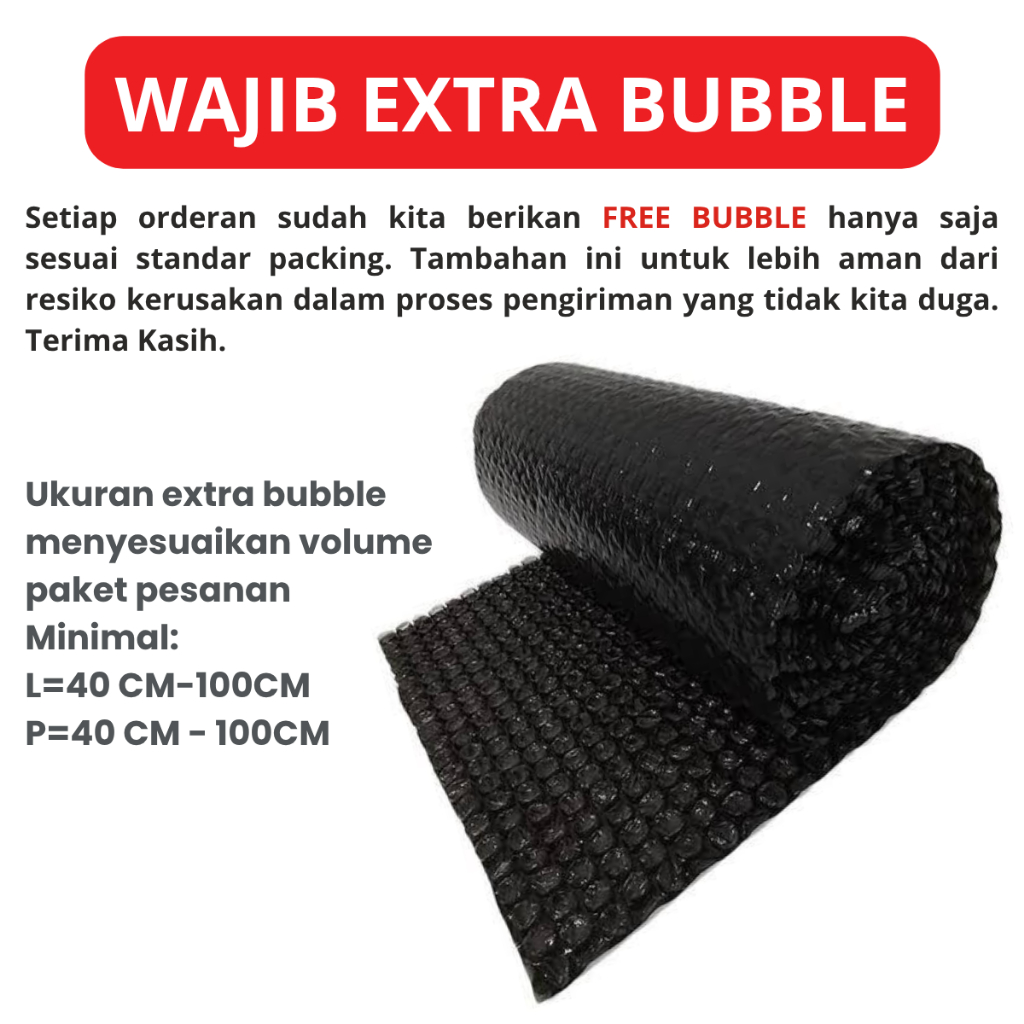 

EXTRA BUBBLE WRAP TAMBAHAN PACKING AMAN / HARGA MURAH