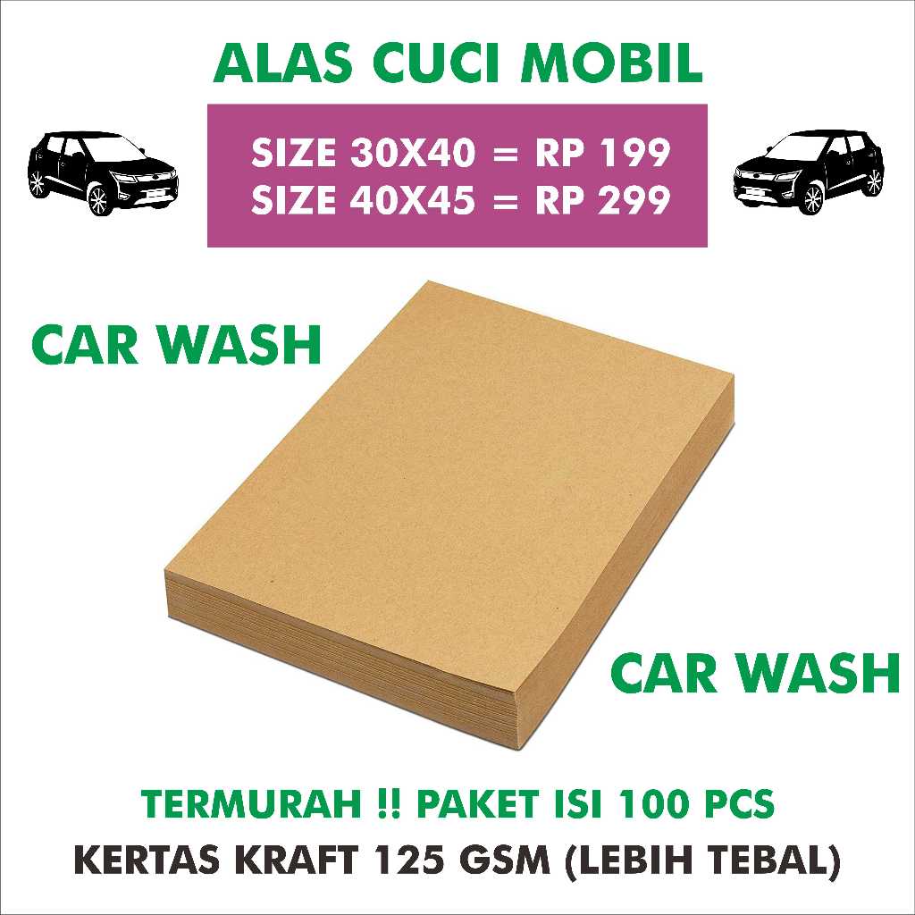 

KERTAS ALAS KAKI CUCI MOBIL / CAR WASH KERTAS KRAFT 125 gsm