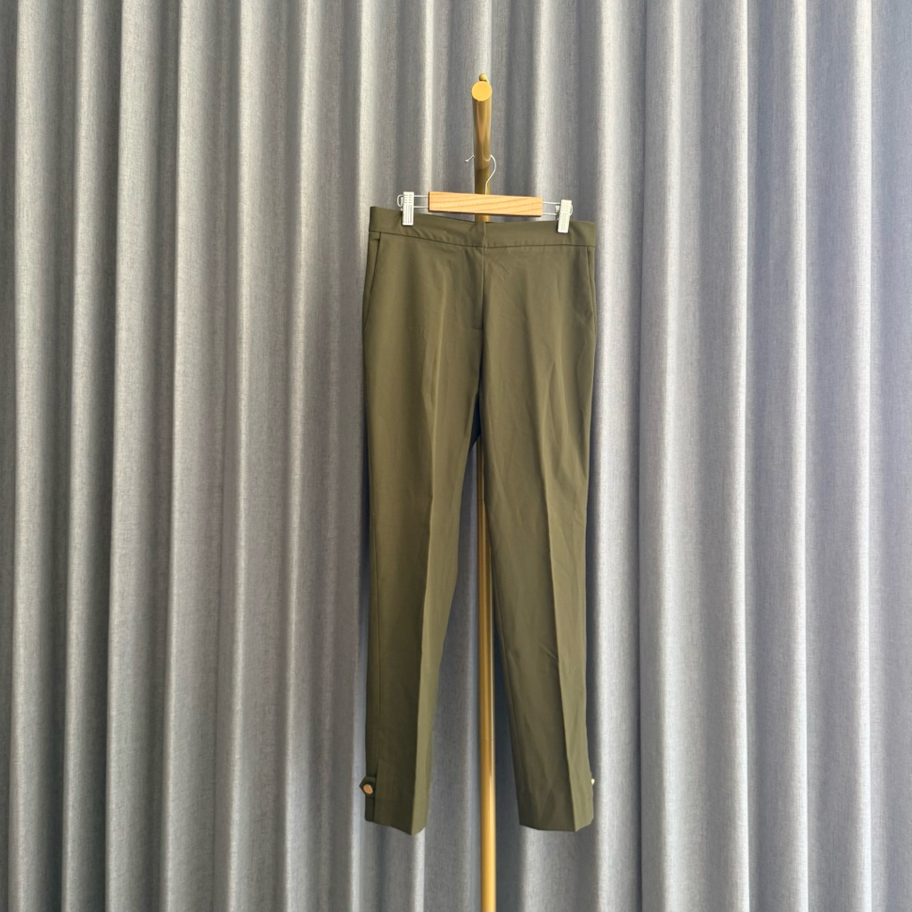 𝙋𝙍𝙀𝙇𝙊𝙑𝙀𝘿 Southaven Green Olive High Waist Basic Slim Fit Trouser Pants Celana Panjang Wanita