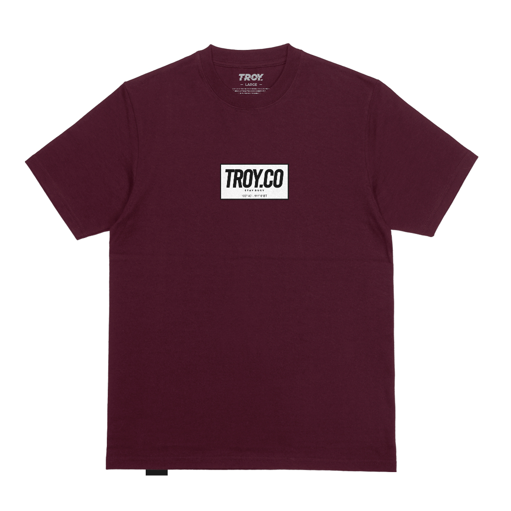 Troy Company Tshirt Maroon Koordinat - Kaos Lengan Pendek Kaos Merah Maroon MTD 2709
