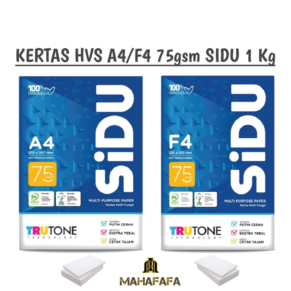 

KERTAS HVS A4/F4 75GSM 1 KG SIDU SINAR DUNIA