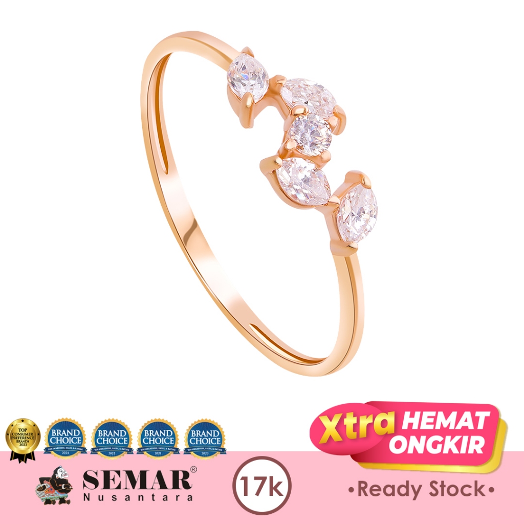 Cincin Emas Caliandra Rose Gold 17K Semar Nusantara