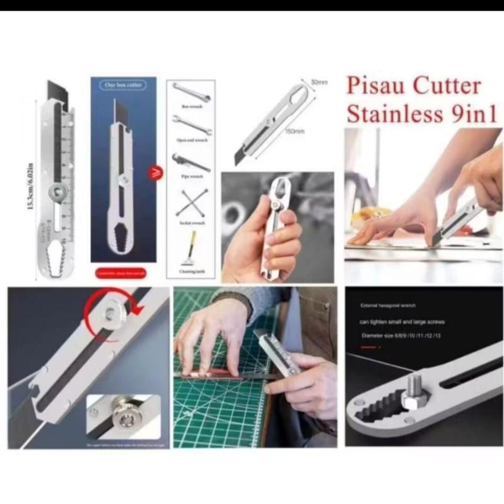 

Cutter Steinlis+Refil Tajam Baja Cutter Hemat Murah Lengkap 1 Paket