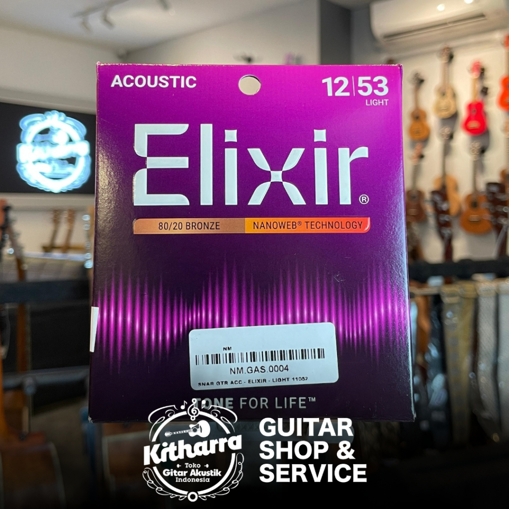 Elixir Nanoweb 12-53 Light 11052 Acoustic Guitar Strings