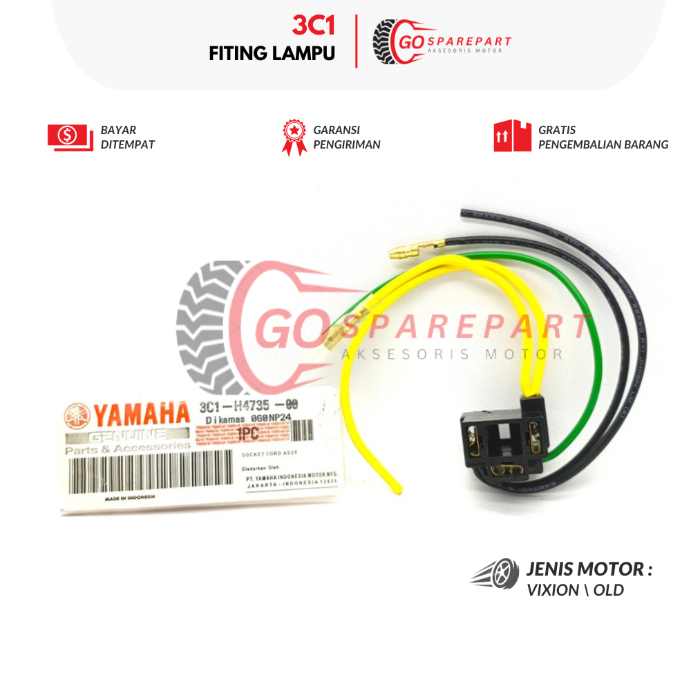 3C1 FITING LAMPU MOTOR YAMAHA VIXION / SOKET LAMPU MOTOR VIXION / DUDUKAN LAMPU / ADAPTOR LAMPU / KA