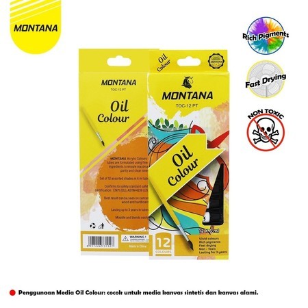 

CAT MINYAK MONTANA ISI 12 / MONTANA OIL COLOURS 12 / Oil Color Tube TOC-12 PT