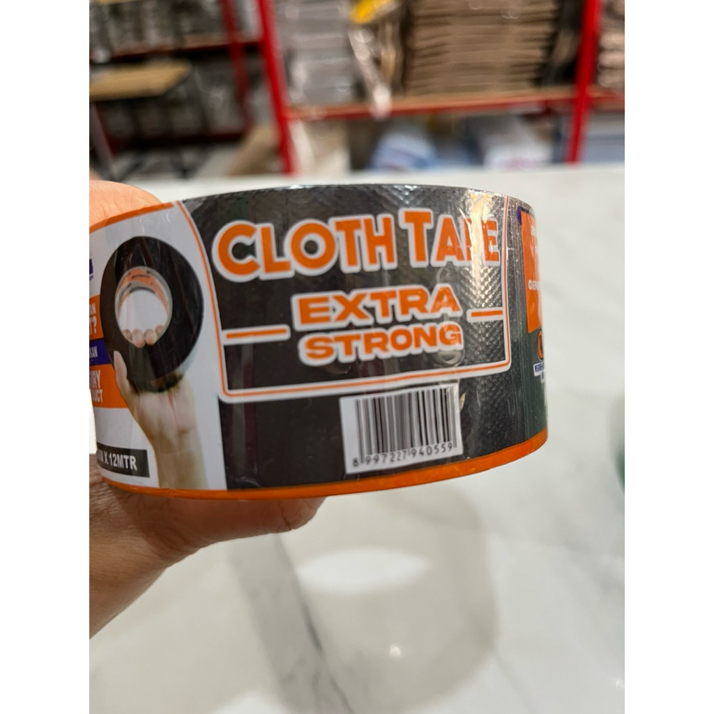 Lakban Jilid merk Berry / Cloth Tape Berry SR - Lakban hitam 48mm