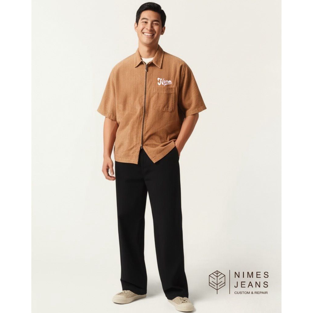 NIMES JEANS - CORDUROY WORKSHIRT | Kemeja Baju Shirt Corduroy Nimes Jeans Baju Kemeja Lengan Pendek 
