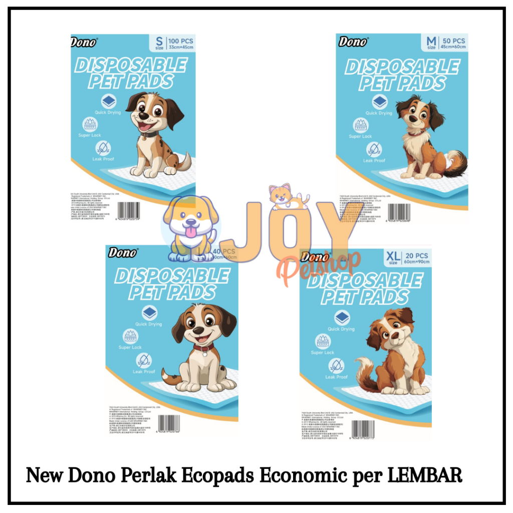 Underpad Dono Ecopads Economic Training Pads per LEMBAR - Perlak Underpad Anjing Ekonomis