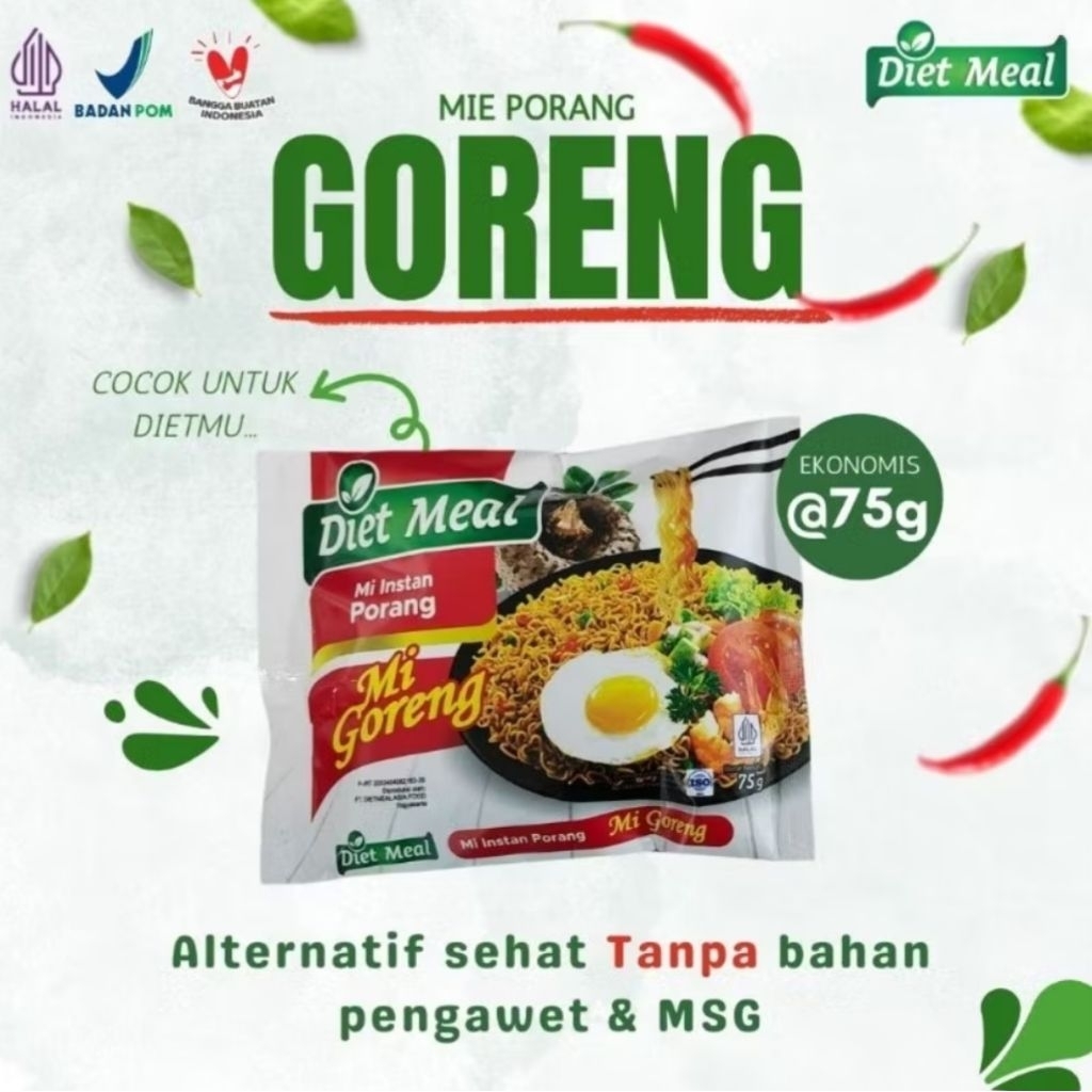 

Mie Porang Instant - Mie Goreng, Mie Soto, Mie Ayam Bawang 75gr