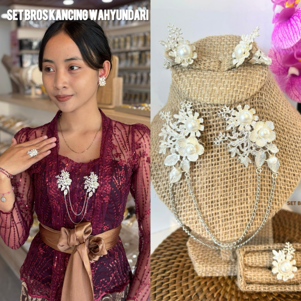 STARLIGHT BALI - Set Bros Kancing Wahyundari/ Set Alpaka/ Bros Wanita / Clips / Aksesoris Emas