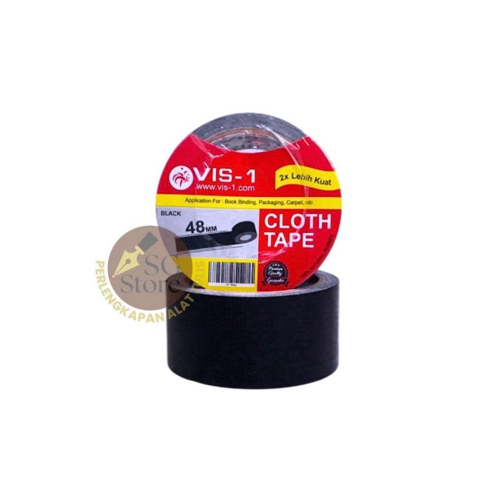 

Lakban Kain Hitam / Cloth Tape Hitam / Isolasi Kain Hitam VIS1 48mm x 72Yard