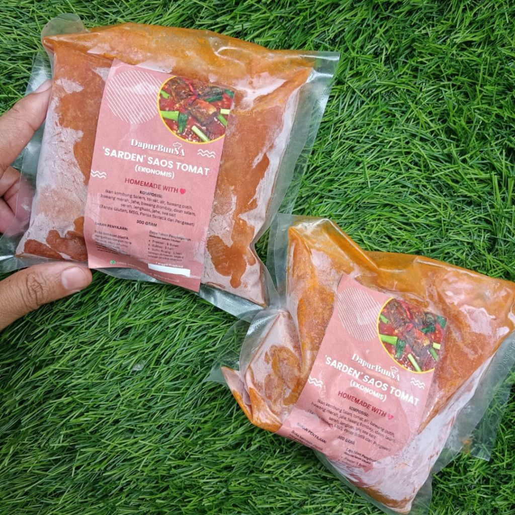 

SARDEN SAOS TOMAT NON MSG / LAUK PAUK TINGGI NUTRISI / FROZEN FOOD SEHAT