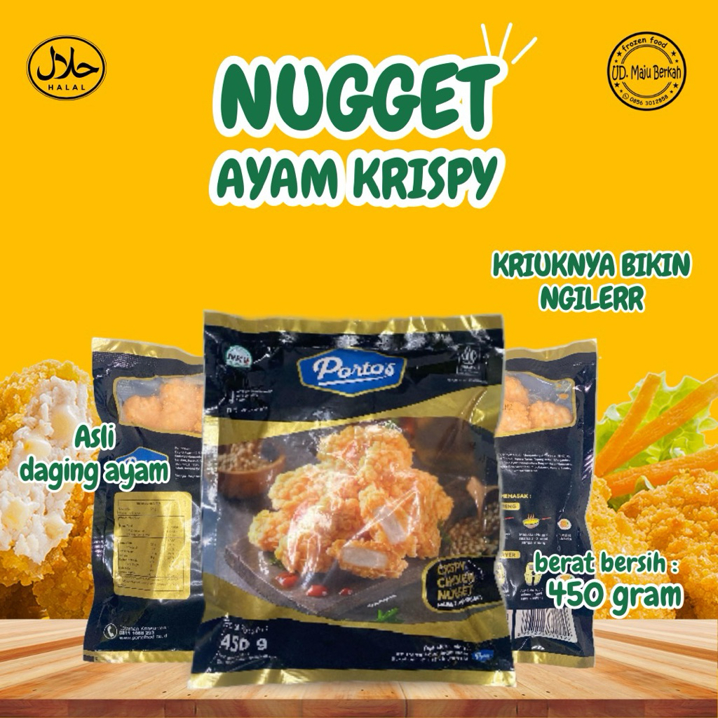 

Portos Chicken Nugget Crispy 450g | Naget Ayam Krispi Premium