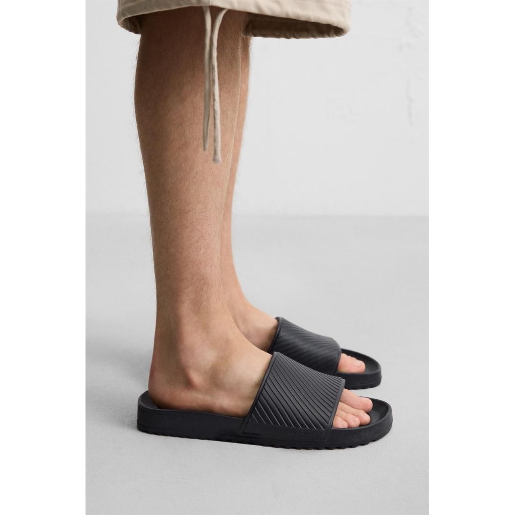 SANDAL PRIA - ZARA MAN SLIDE NAVY ORIGINAL AUTHENTIC