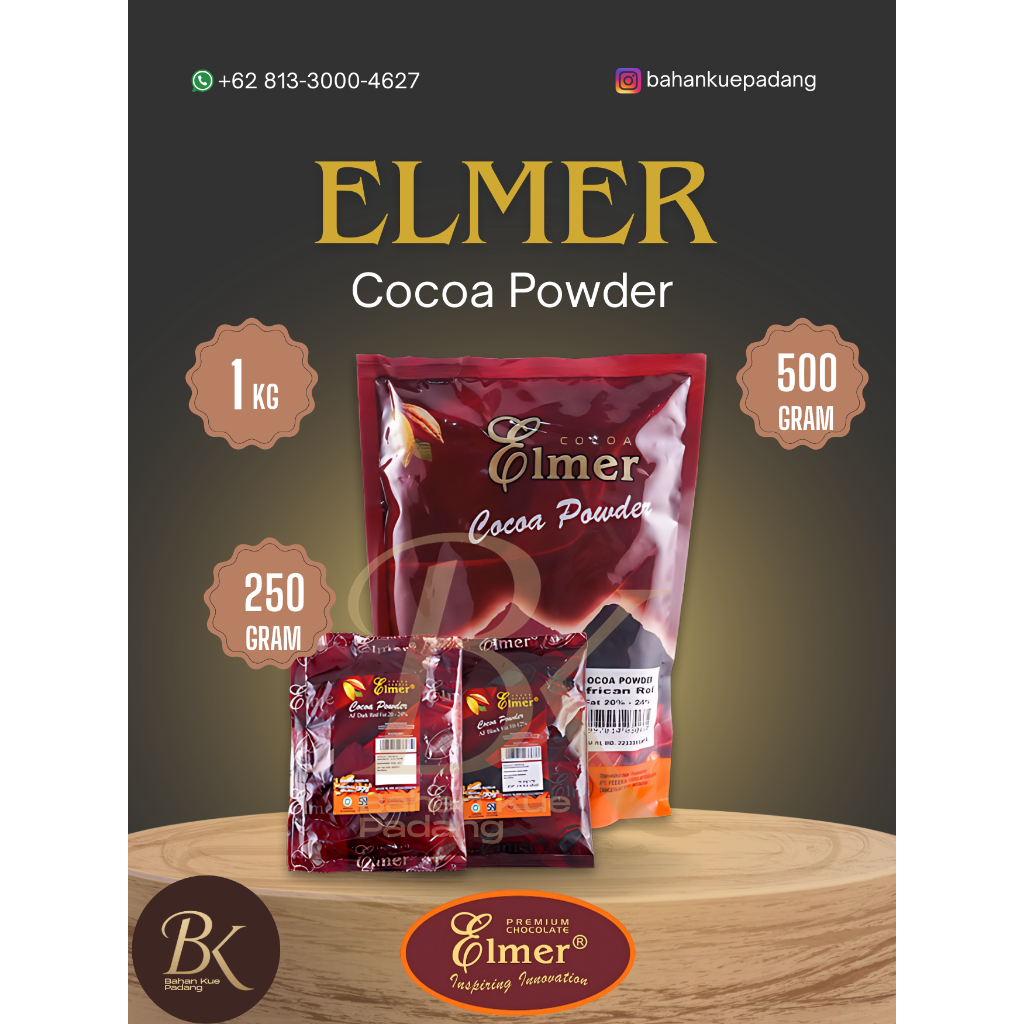 

Cocoa Powder Elmer | Elmer African Black Kemasan Pabrik 1 Kg , KEMASAN REPACK ASLI 500 Gr | 250 Gr