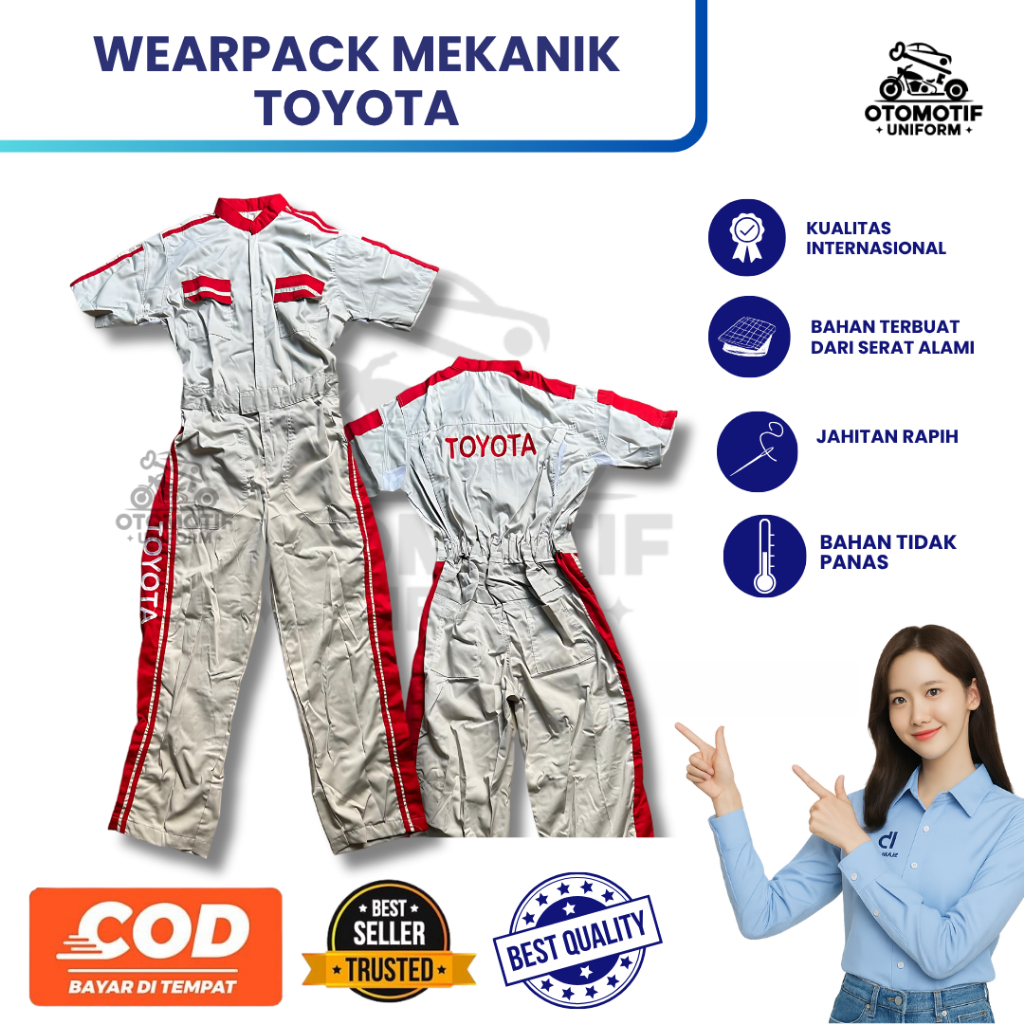 Wearpack Toyota Mobil | Wearpack Safety | Seragam Bengkel | Seragam Pria Toyota | Seragam Mekanik