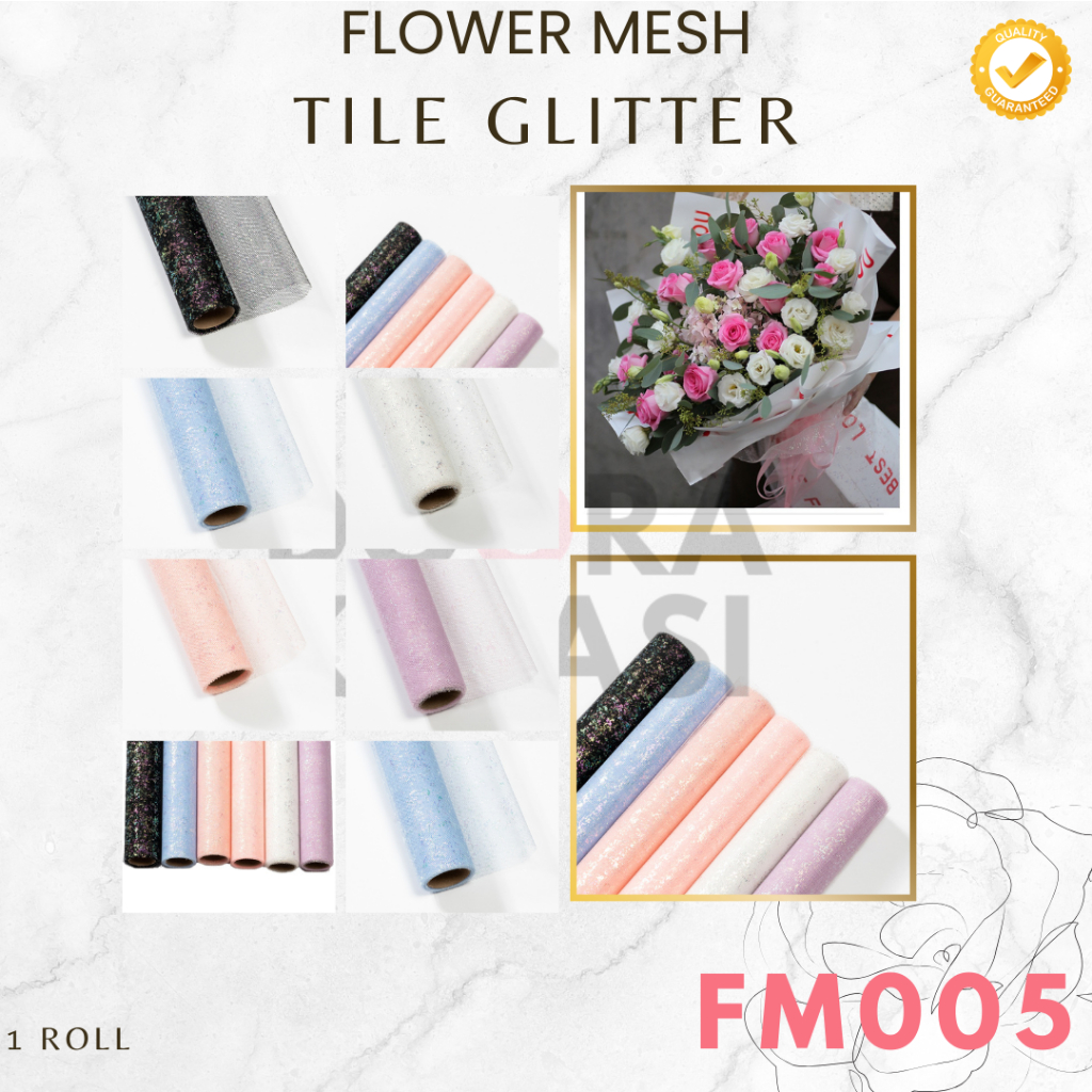 

Flower Wrapping Mesh Polynet / Kain Tile - Tile Glitter Net
