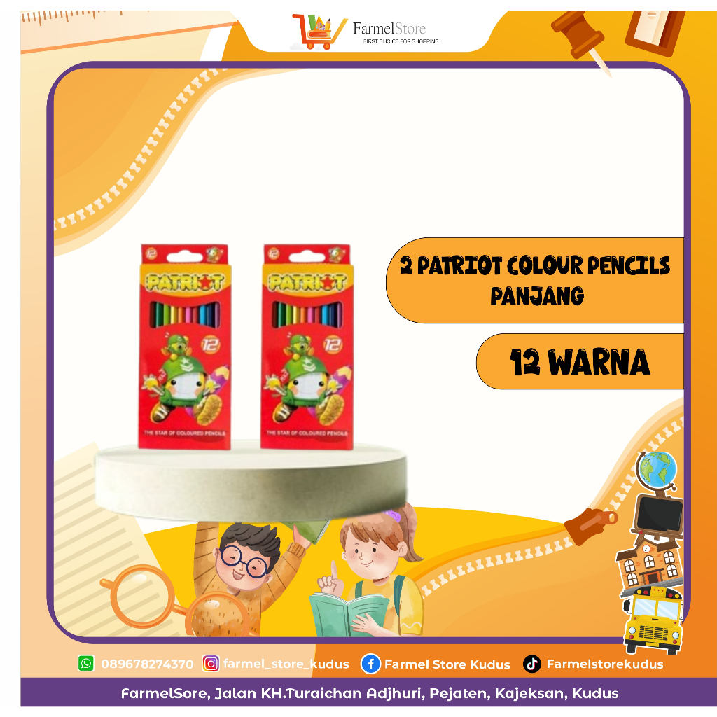 

2 Patriot Colour Pencils Panjang (12 Warna)