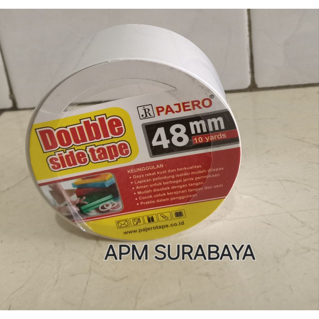 

ISOLASI DOUBLE TAPE PUTIH / ISOLASI 2 SISI / ISOLASI DOUBLE TAPE TISIU PAJERO