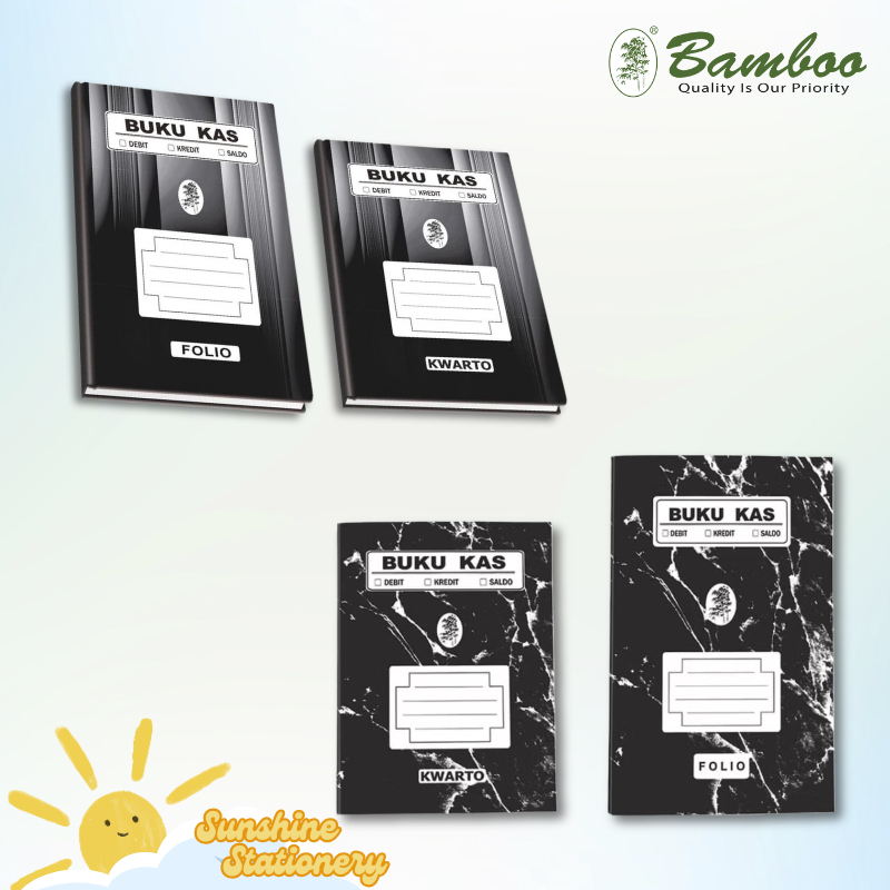 

[PCS] BAMBOO Buku Kas Soft Cover & Hard Cover Kwarto Folio Hitam