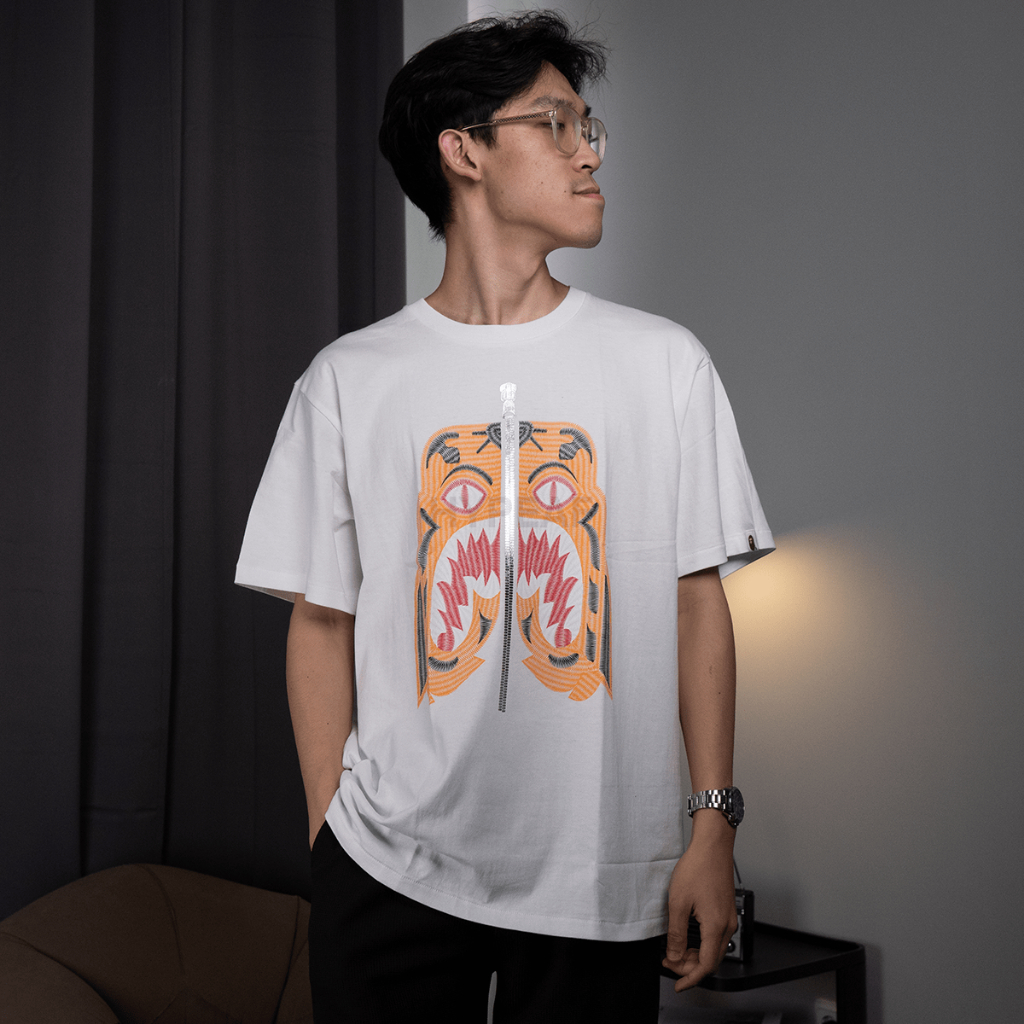 BAPE Embroidery Style Tiger Tshirt Tee Authentic / Baju Kaos BAPE Original