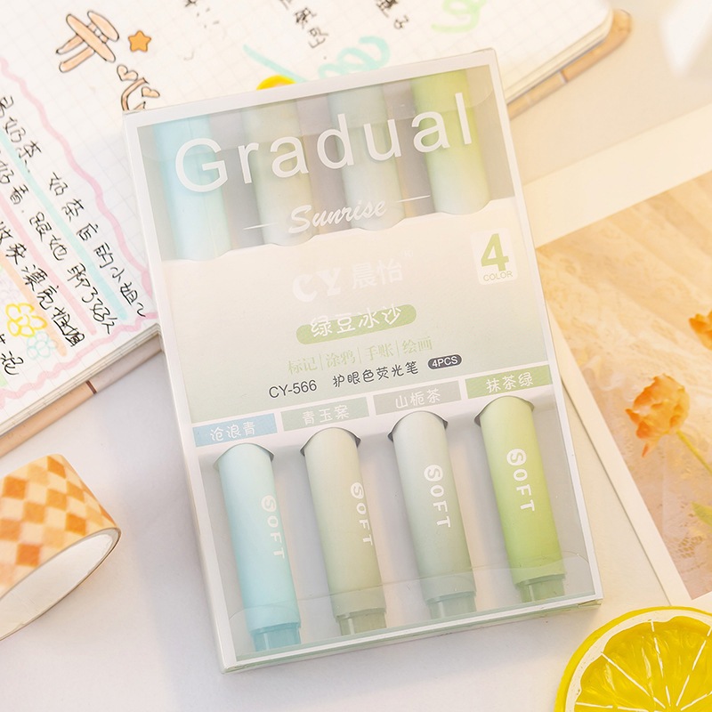 

Yoibeauty - 4pcs Highlighter Stabilo Warna Warni Pastel Spidol Highlighter Pen Aesthetic Lucu Journal Marker Pen Alat Tulis Highliter Spidol Jurnal Stationary