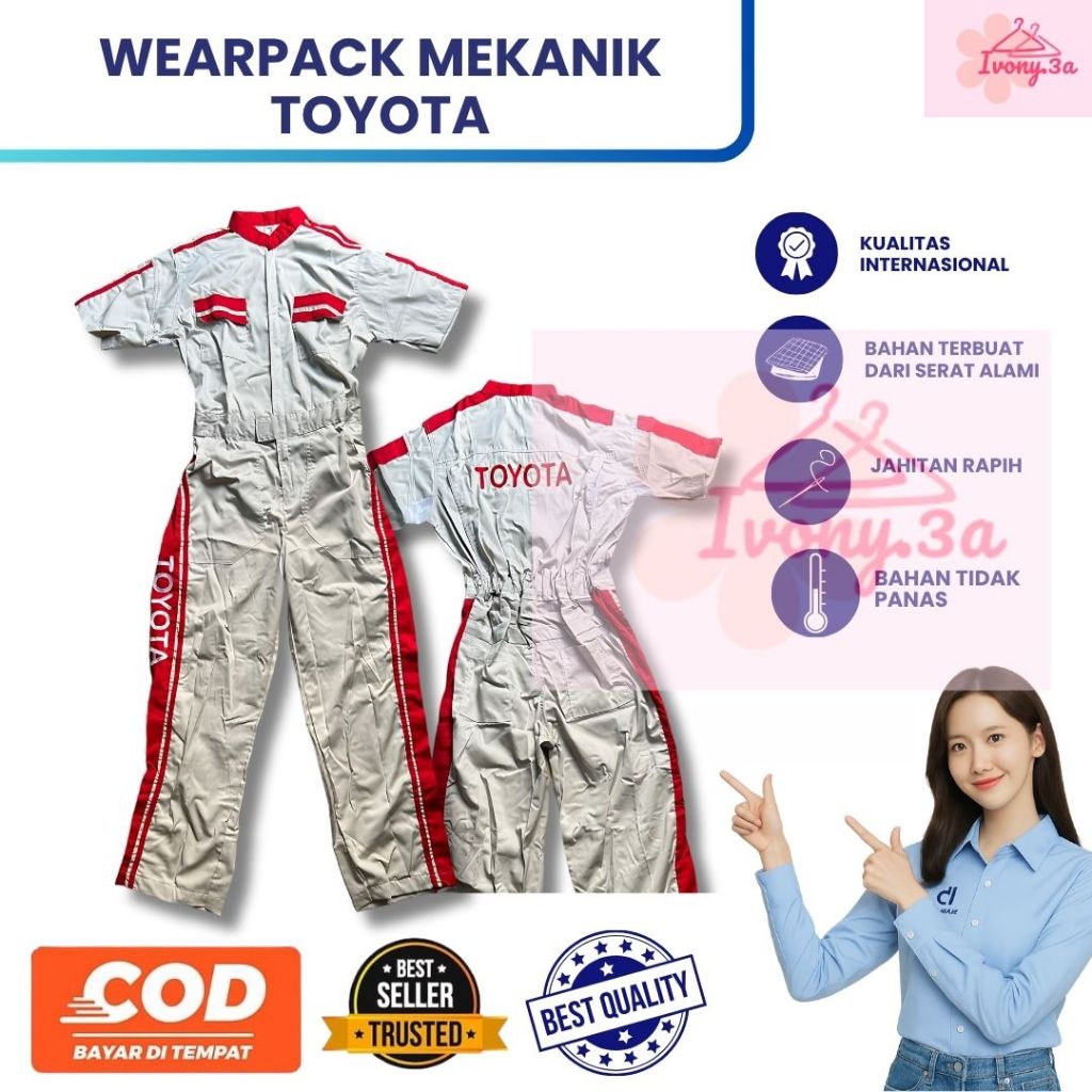 Wearpack Toyota Mobil | Wearpack Safety | Seragam Bengkel | Seragam Pria Toyota | Seragam Mekanik