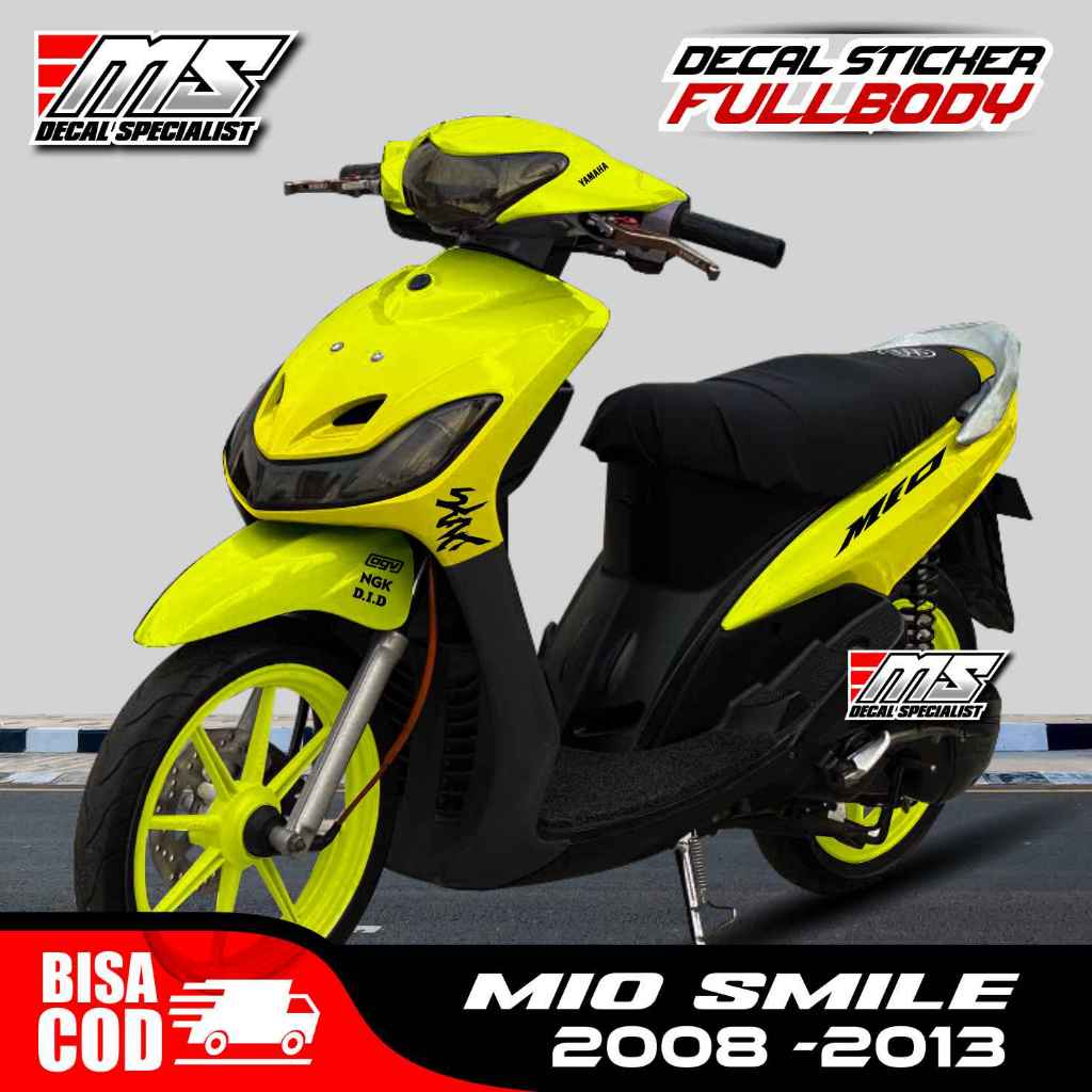 Decal stiker Yamaha Mio smile 2008-2013 full body bunglon kuning motif Hayabusa