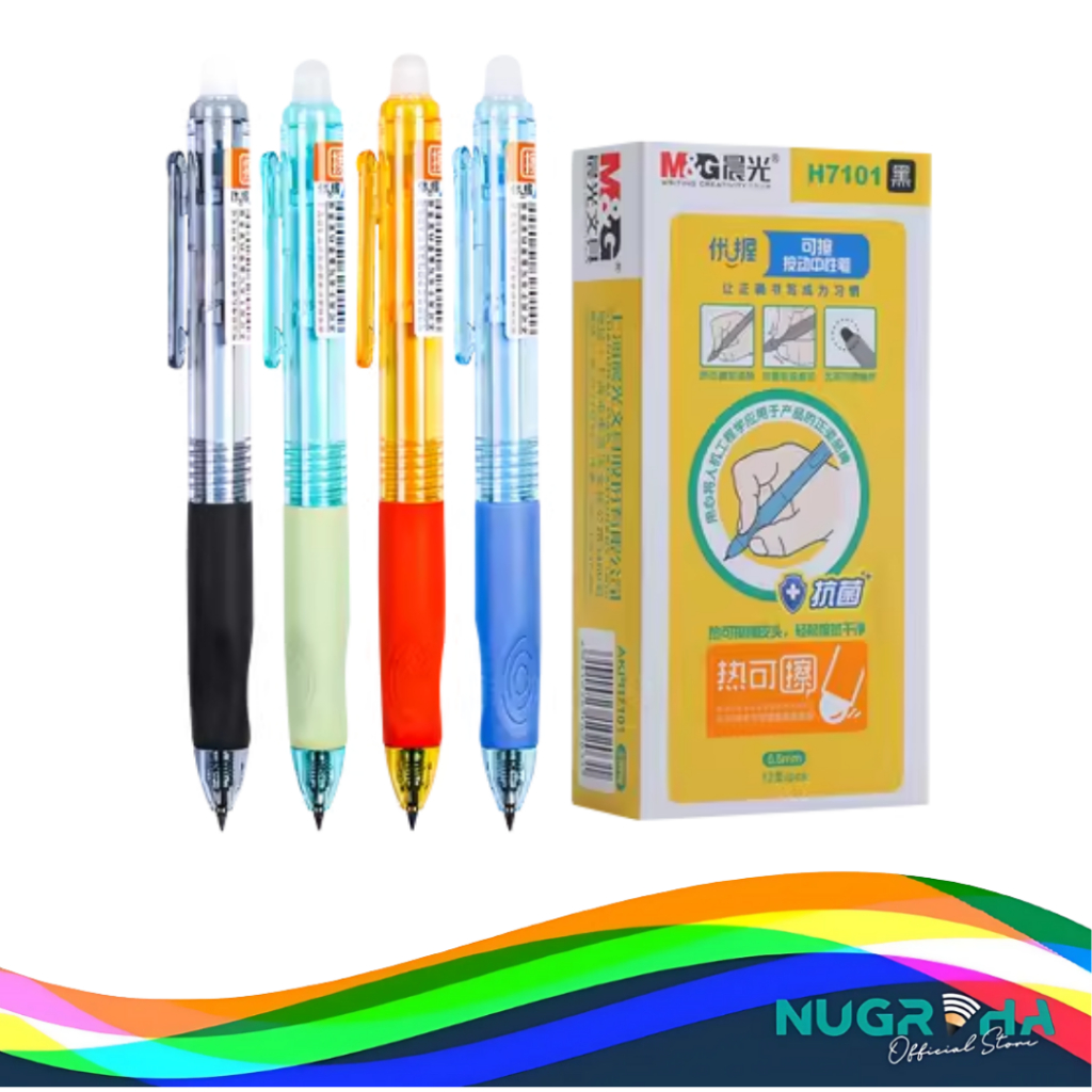 

M&G B7501 Pulpen Pen Pena Bolpen Ballpoint Retractable Klik Erasable Dapat Dihapus 0.5 mm Cepat Kering Lancar Nyaman Digunakan