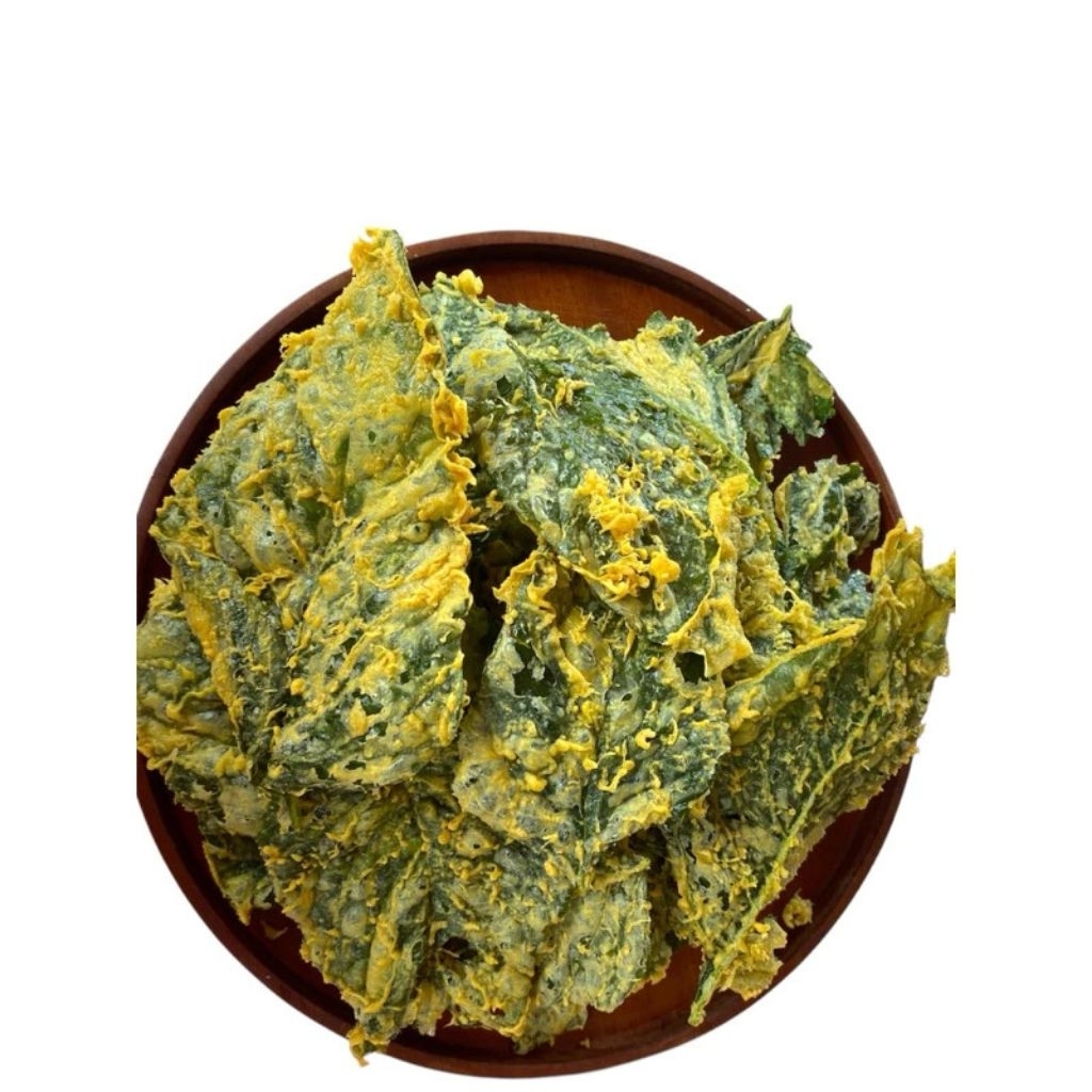 

kripik bayam krispi kriuk di goreng dadakan