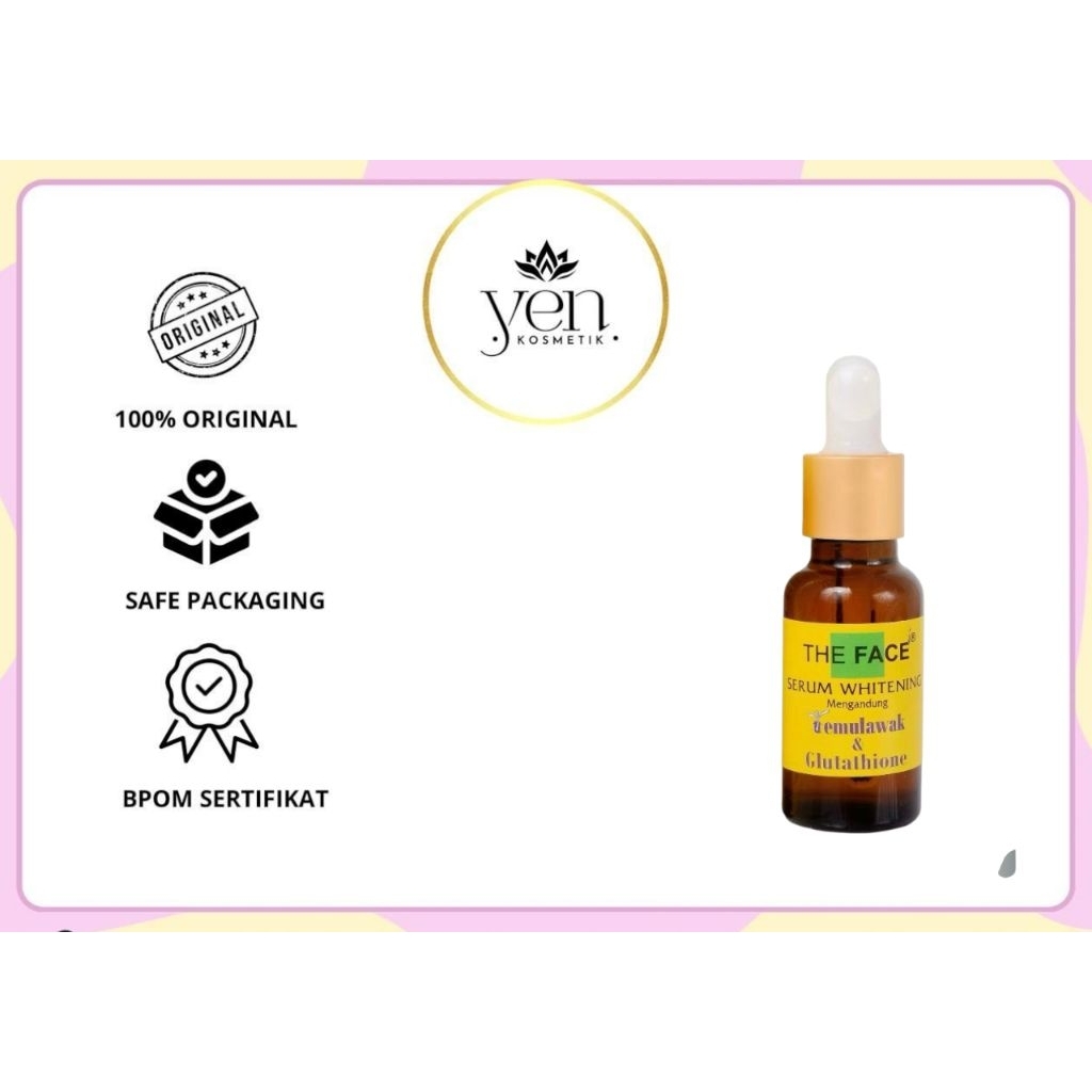 THE FACE Temulawak Whitening Serum with Glutathione 20ml - Serum Perawatan Kulit Wajah