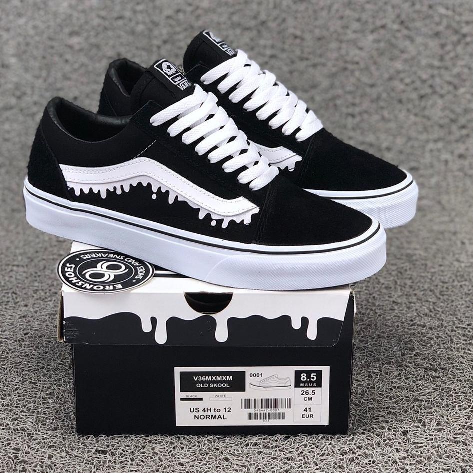 [36-43] Supplier Sepatu Vnss Oldschool Lumer Black White Sepatu Sekolah Anak SD SMP SMA Sepat Kuliah