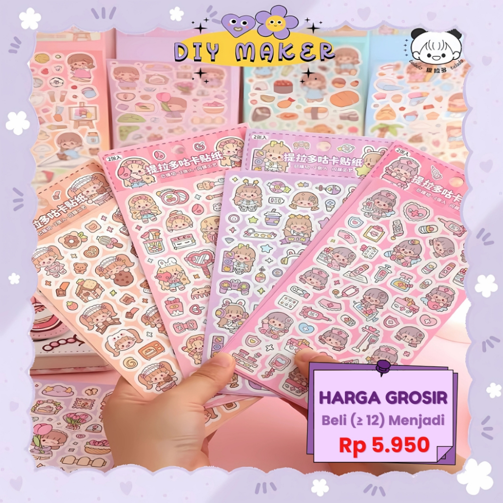 

DM Stiker Glitter Cantik Soft & Cute Buat Dekor DIY Case HP / Deco Photocard Kpop Stiker DIY TLD135