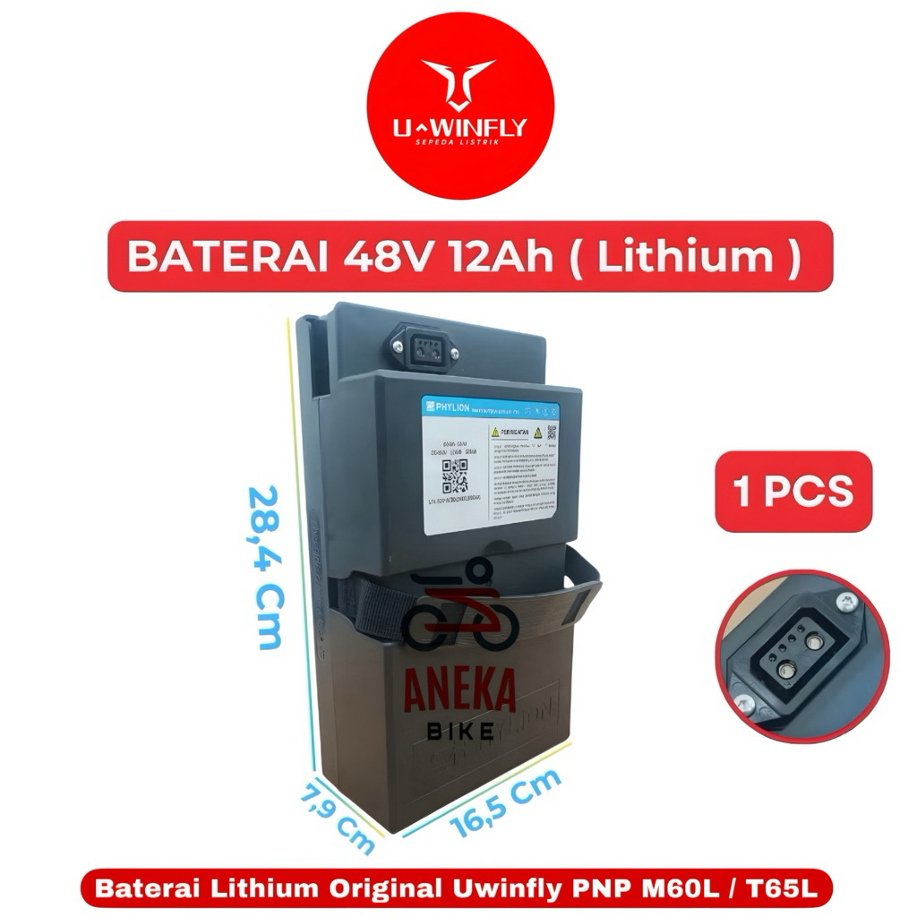BATERAI LITHIUM 48V 12AH ORIGINAL UWINFLY BAWAAN M60L T65L M70L M75L SUB BRAND PHYLION