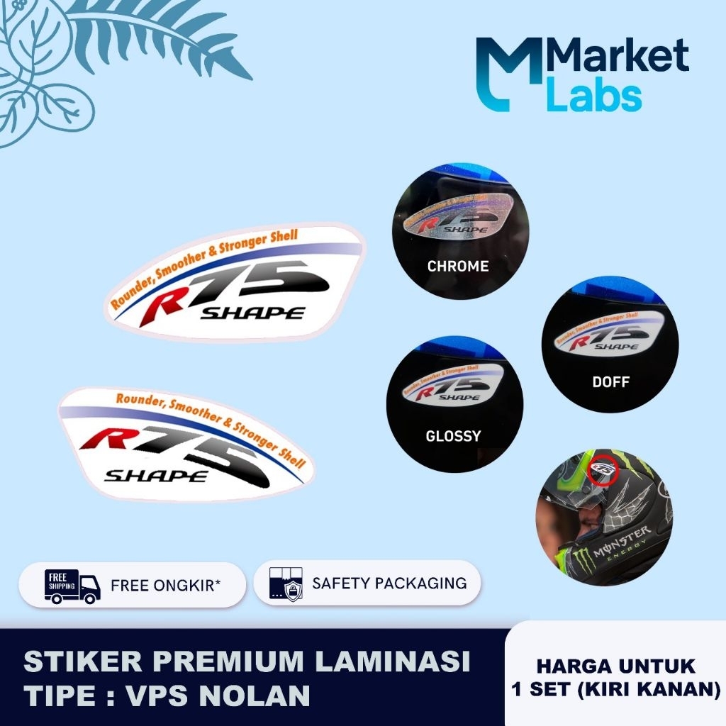 stiker helm r75 shape arai