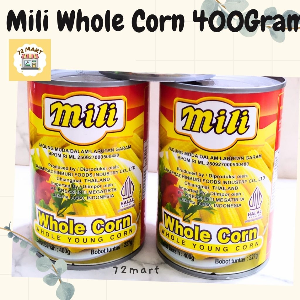 

Mili Whole Young Corn 400gr/Jagung muda/baby corn