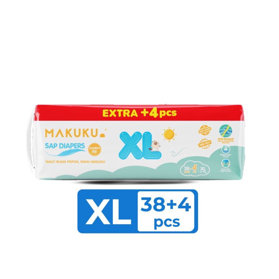 Makuku Air Diapers Comfort Fit Pants XL38 + 4 / XL 38 + 4 Popok Bayi