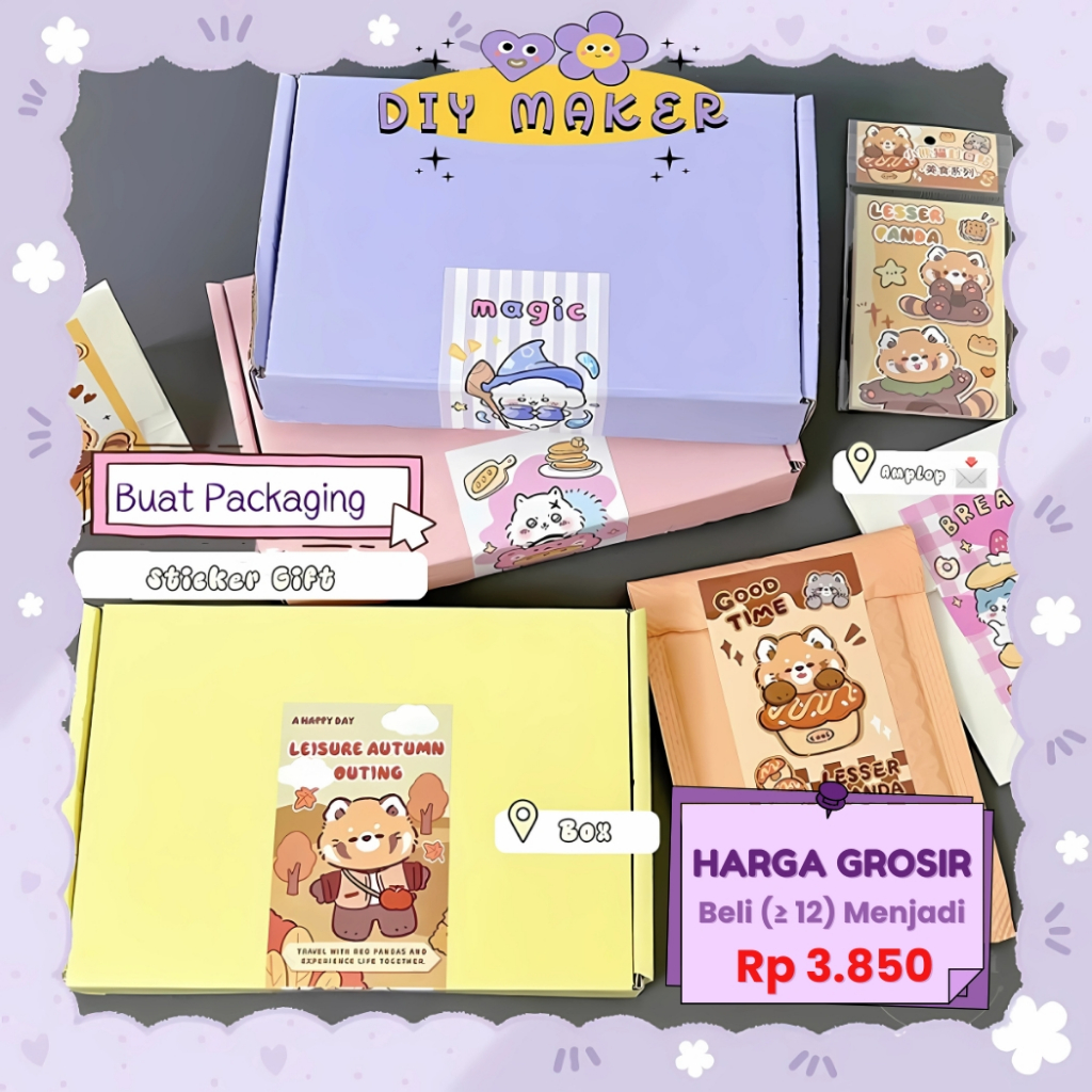 

DM Stiker Panjang Segel Packaging Box Stiker Packing Sticker Kemasan Karakter Lucu Capybara SP18