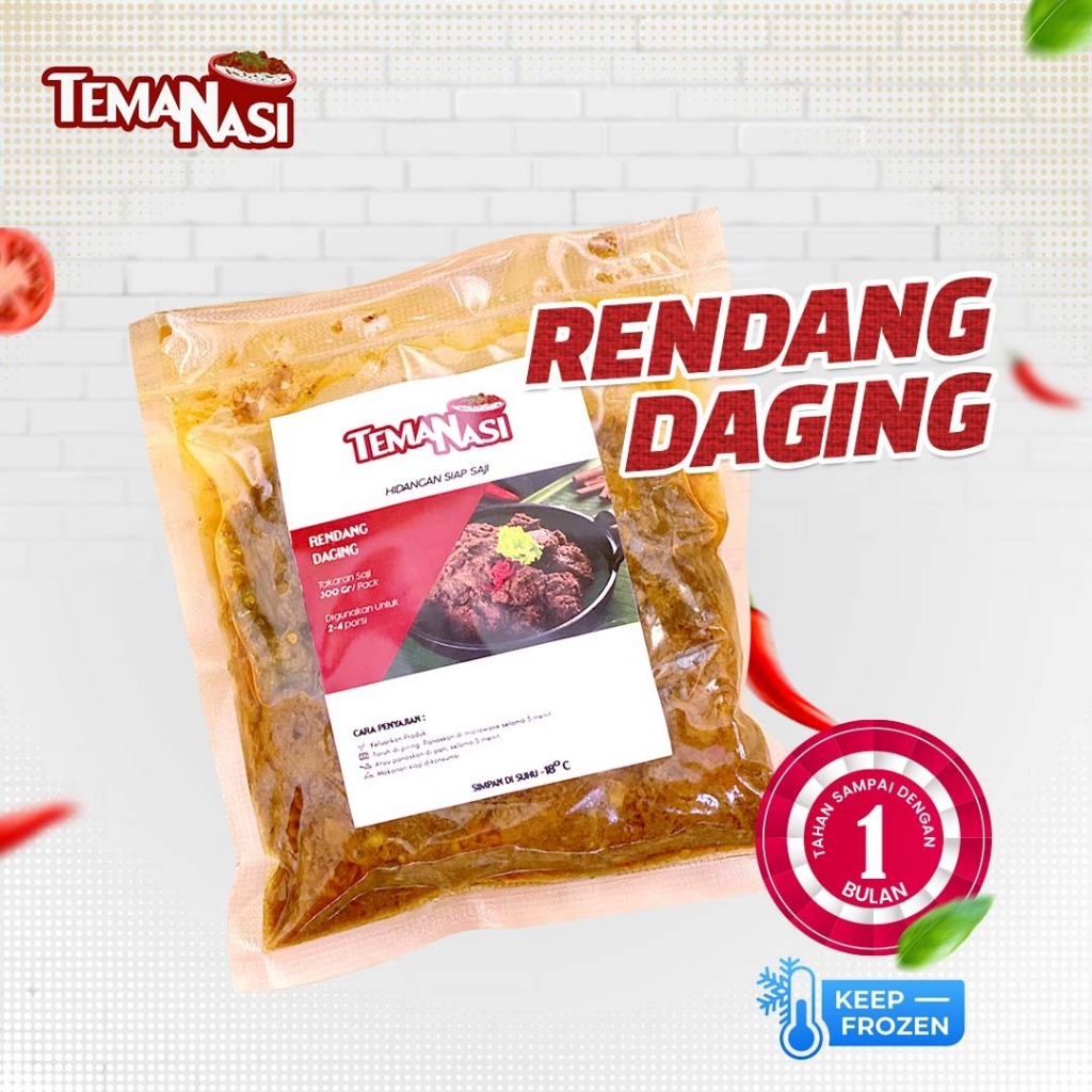 

Teman Nasi - Rendang Daging Frozen 300gr / Rendang Daging Sapi Frozen Siap Saji