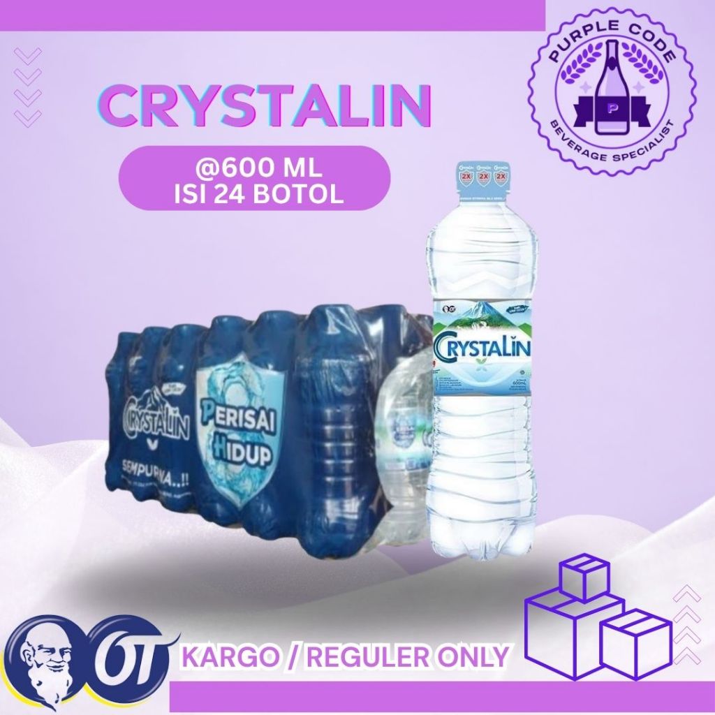 

(KARGO / REGULER) CRYSTALIN 1500ML PACK ISI 24 BOTOL PER PACKS - READY CRYSTALIN 330, LEMINERAL, AQUA, CLEO, VIT, PRISTINE, POCARI Air Minum Kemasan Botol Minuman