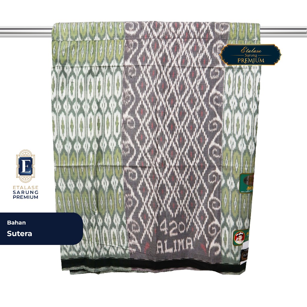 Sarung Istimewa ALIMA Tenun SUTRA Full Motif Songket Kawung mewah