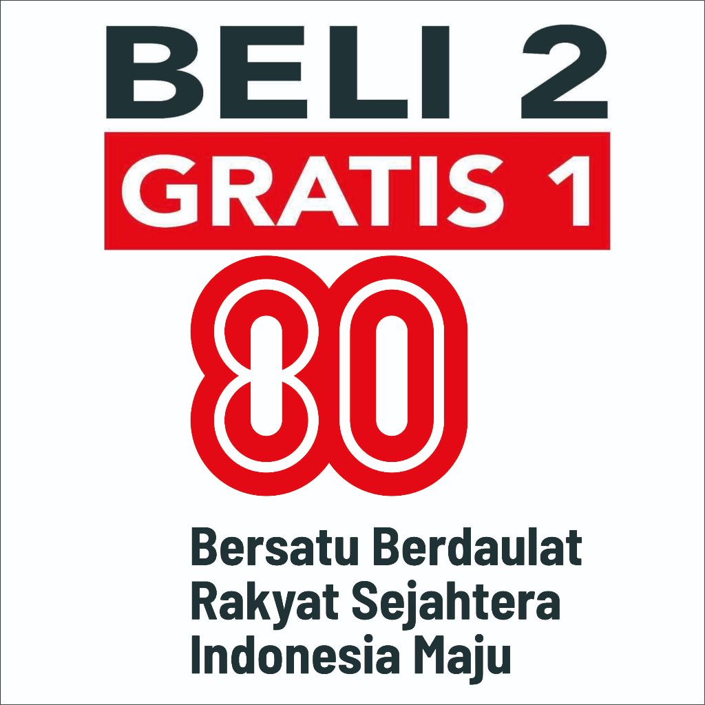 

Stiker Sablon Setrika Baju Kaos logo Hut Rike 80 17 Agustus 2025 Bendera Merah Putih Anak Dewasa