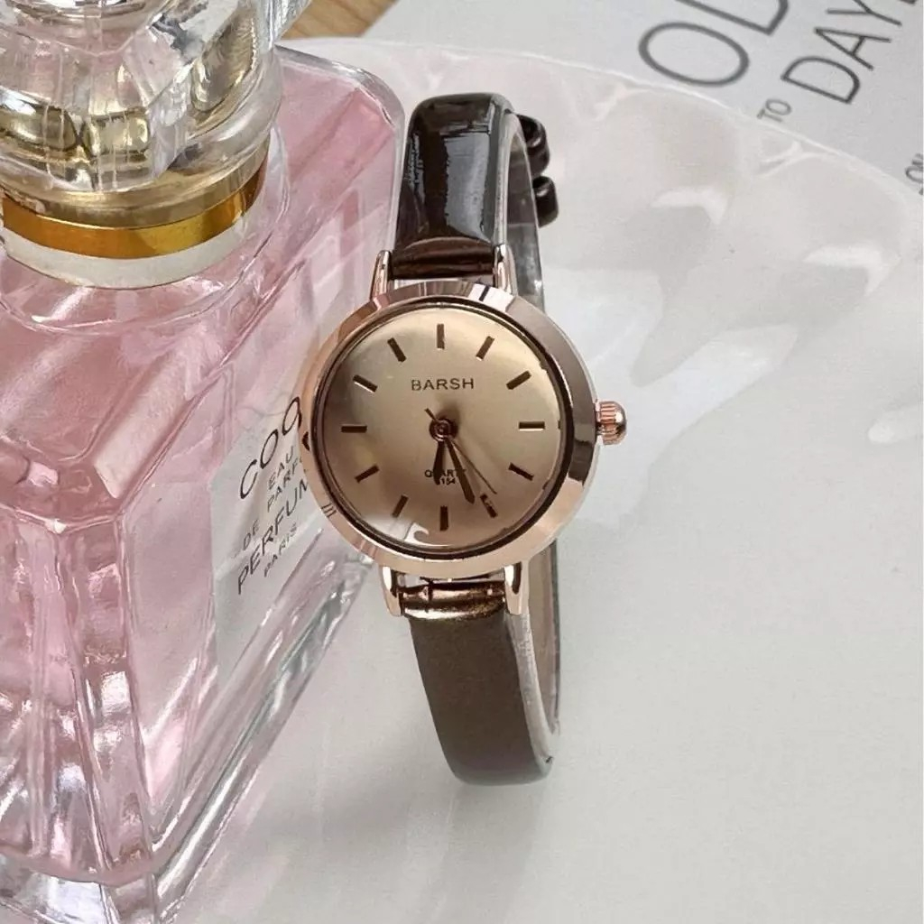 [FREEBOX] Jam Tangan Wanita Barsh Model Polos Gaya Vintage Watch