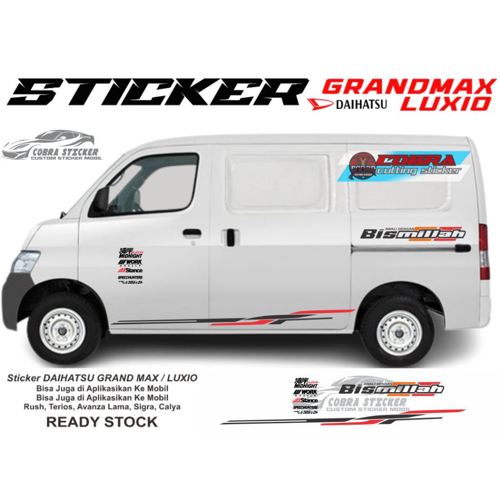 STICKER STIKER MOBIL GRANDMAX LUXIO STICKER BODY SAMPING MOBIL DAIHATSU GRANDMAX