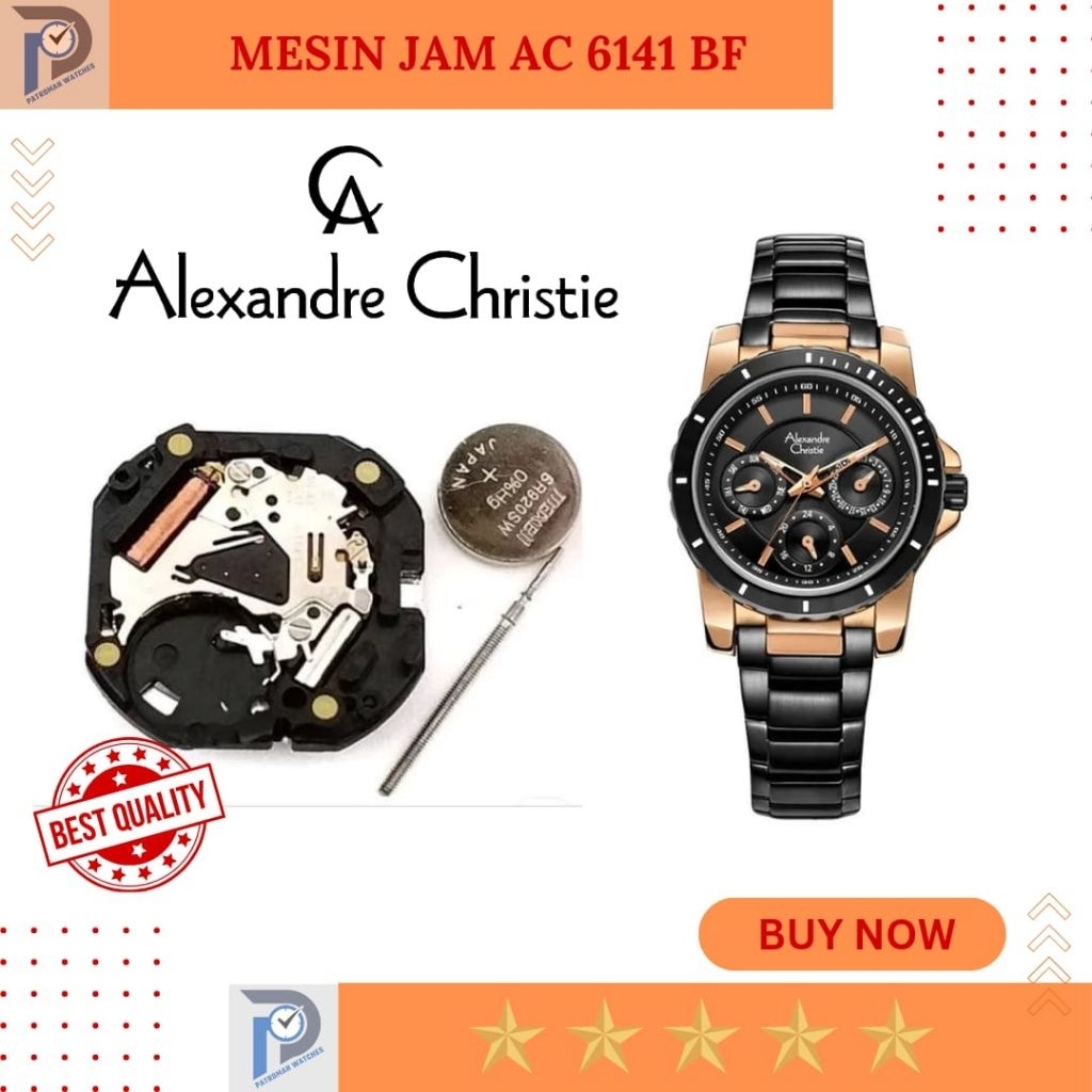 Mesin jam tangan Alexandre Christie AC 6141BF Chronograph Aktif Ready